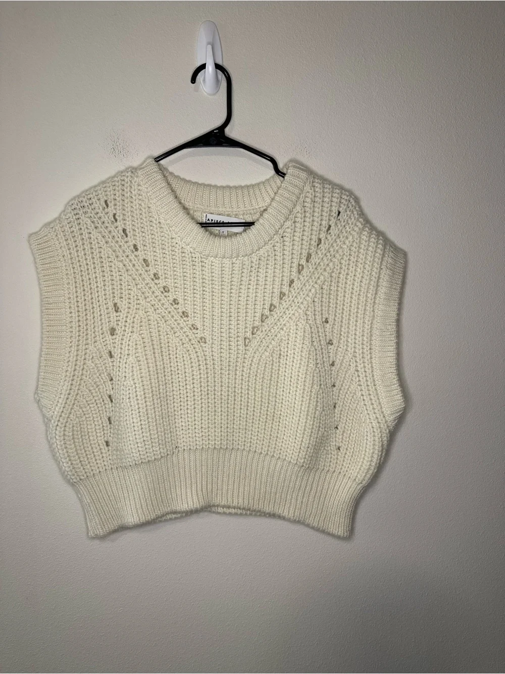 Apiece apart elodie knit vest cream merino wool blend size medium - Picture 3 of 9
